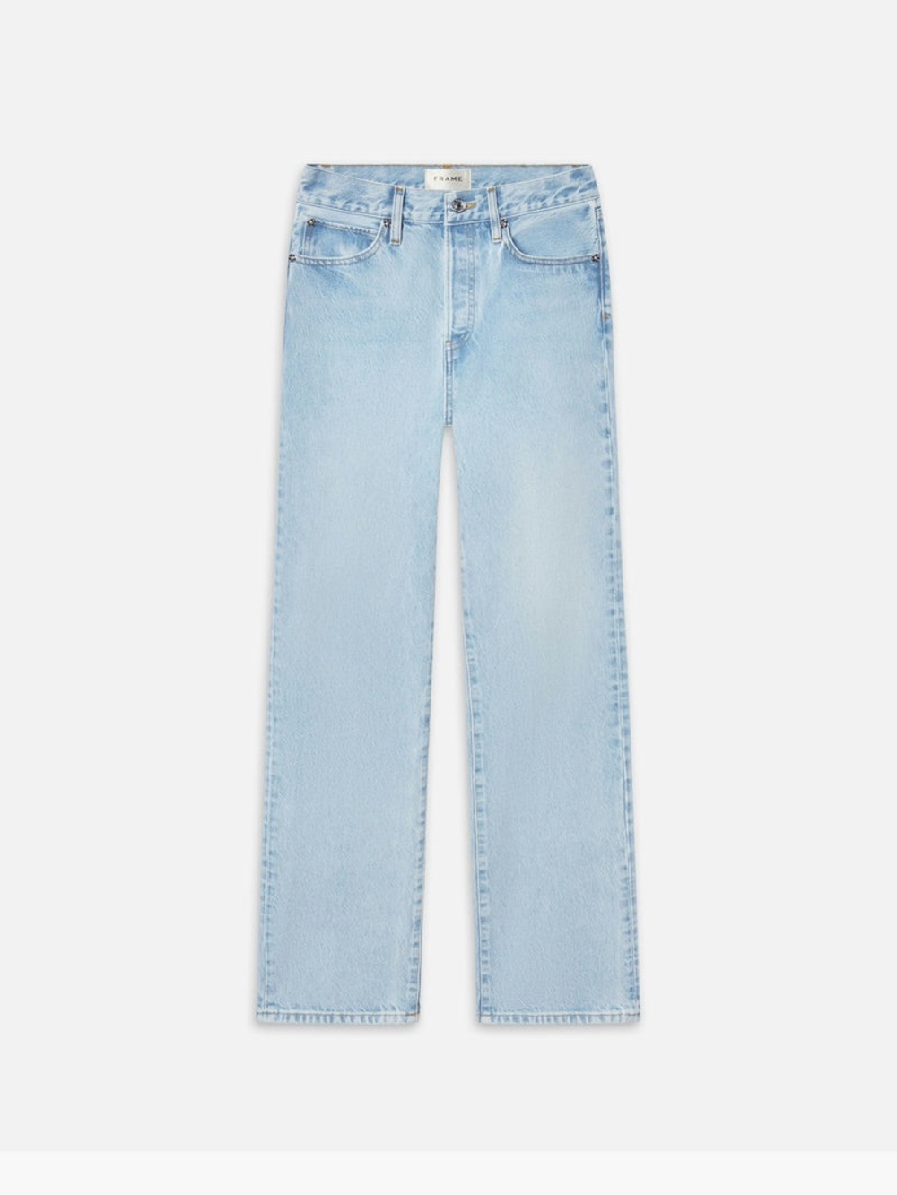 Frame Denim “the vertical”  Light Blue High-Rise Straight Jeans NEW